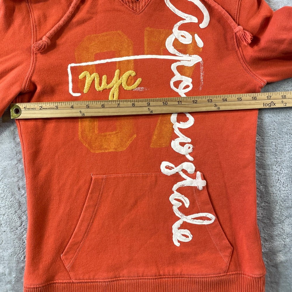Aeropostale Hoodie Boys Medium Orange Pullover NYC Casual Preppy School - Picture 4 of 9